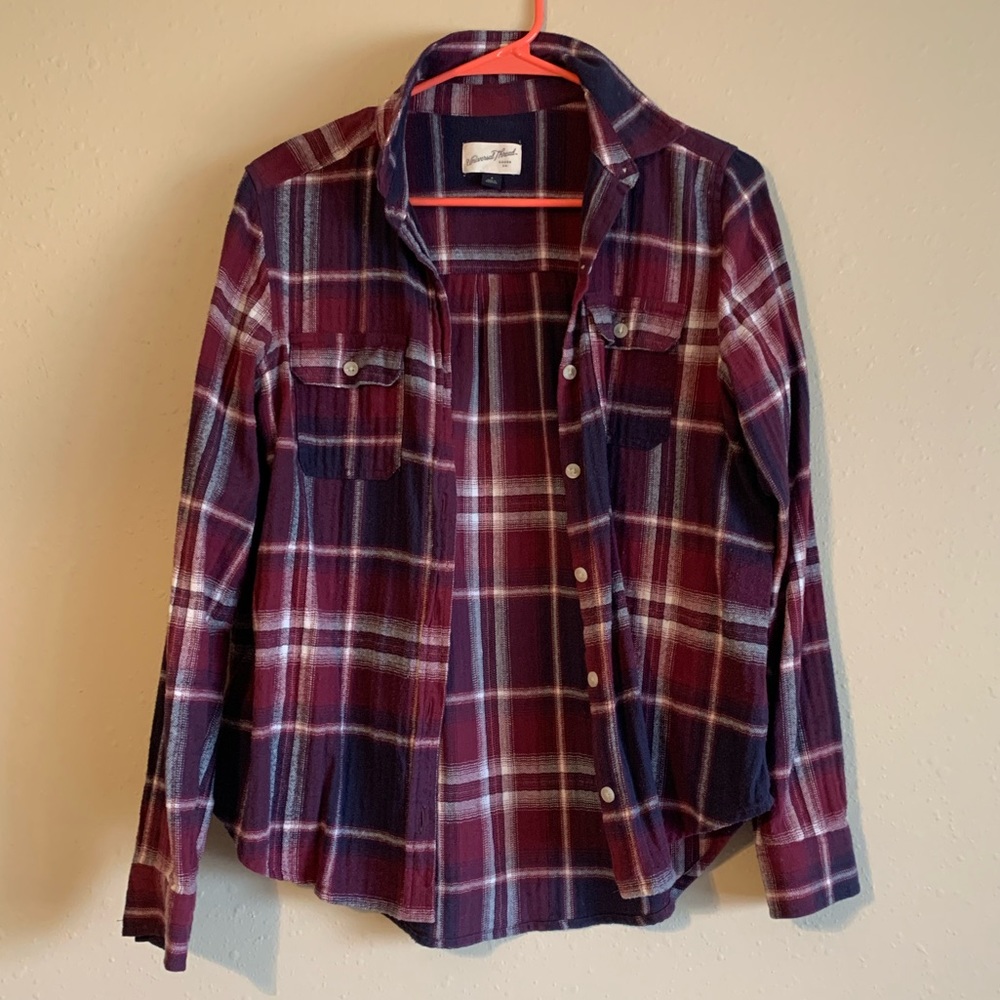Burgundy and Navy Flannel